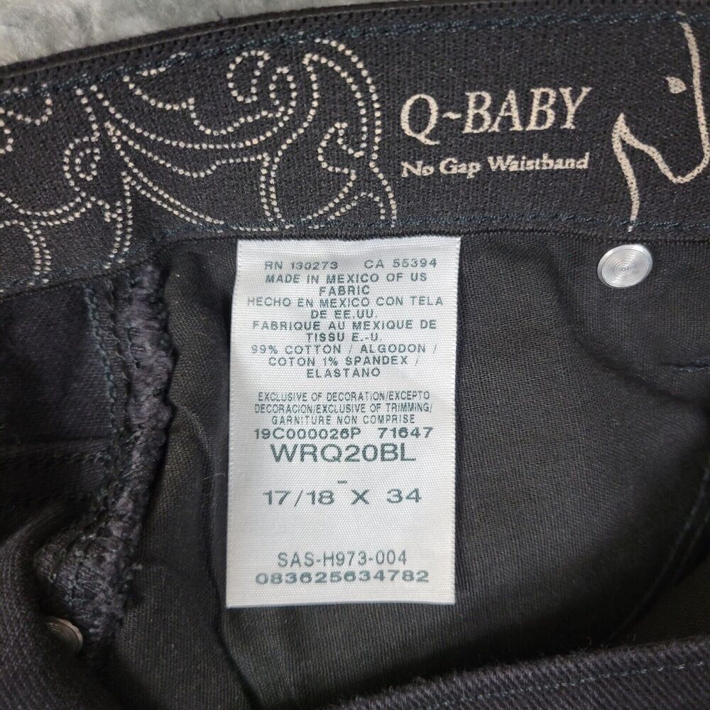 Wrangler Jeans Womens 17/18x34 Black Q Baby Stretch Bootcut Slimming Pockets New - Picture 10 of 16